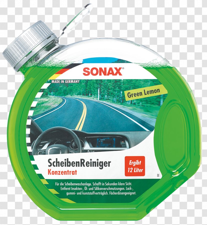 Car Sonax Vehicle Screen Wash Windshield Dostawa - Green - Lemon Transparent PNG