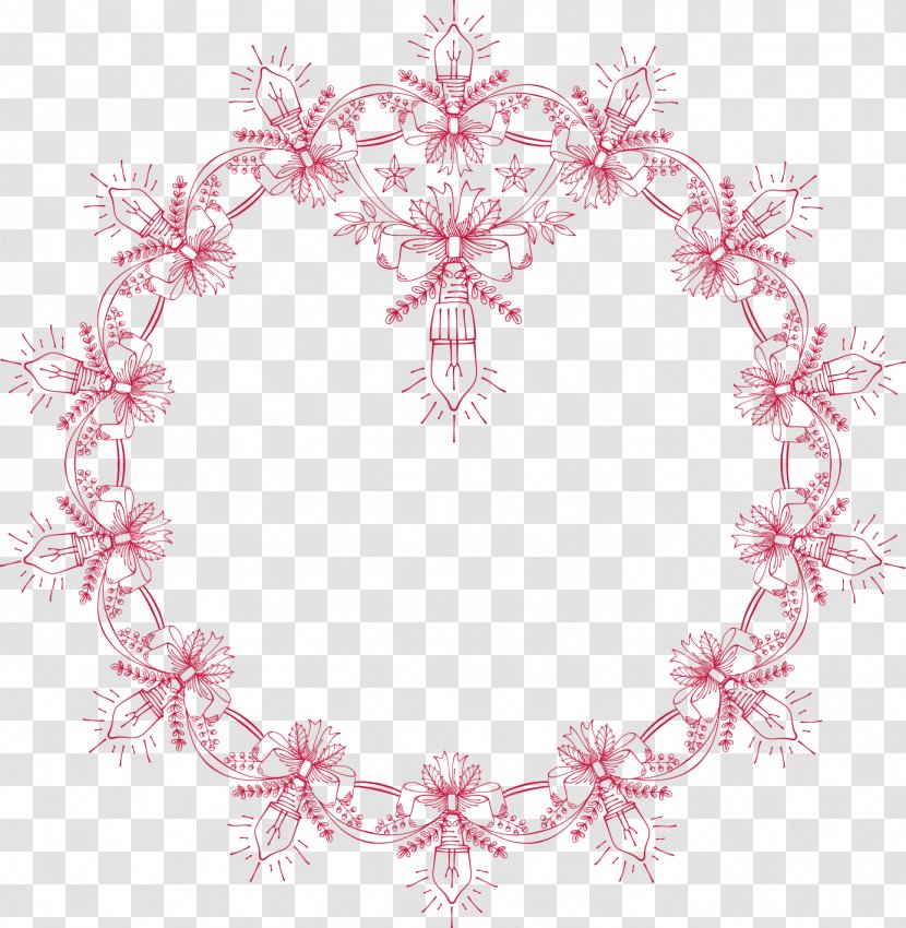 Christmas Motif Clip Art - Symmetry - Vector Retro Garland Transparent PNG