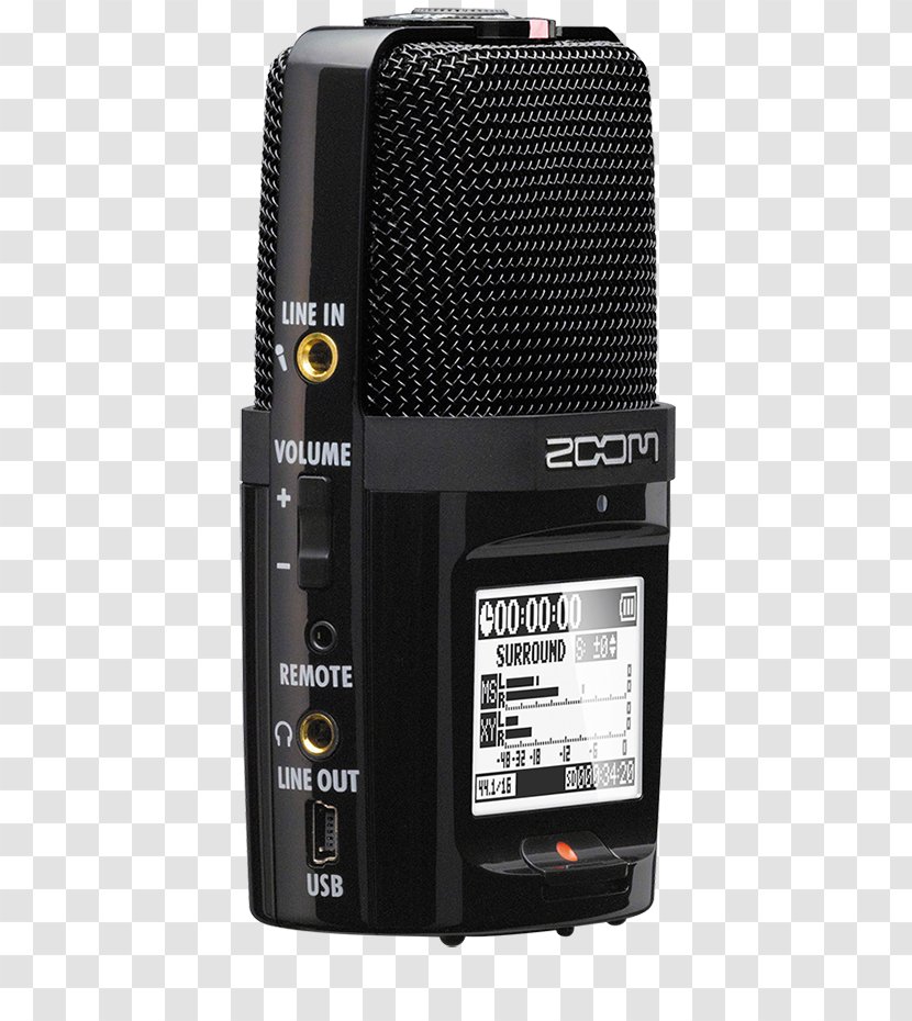 Microphone Digital Audio Zoom H2n Handy Recorder H2 Corporation - Cartoon Transparent PNG