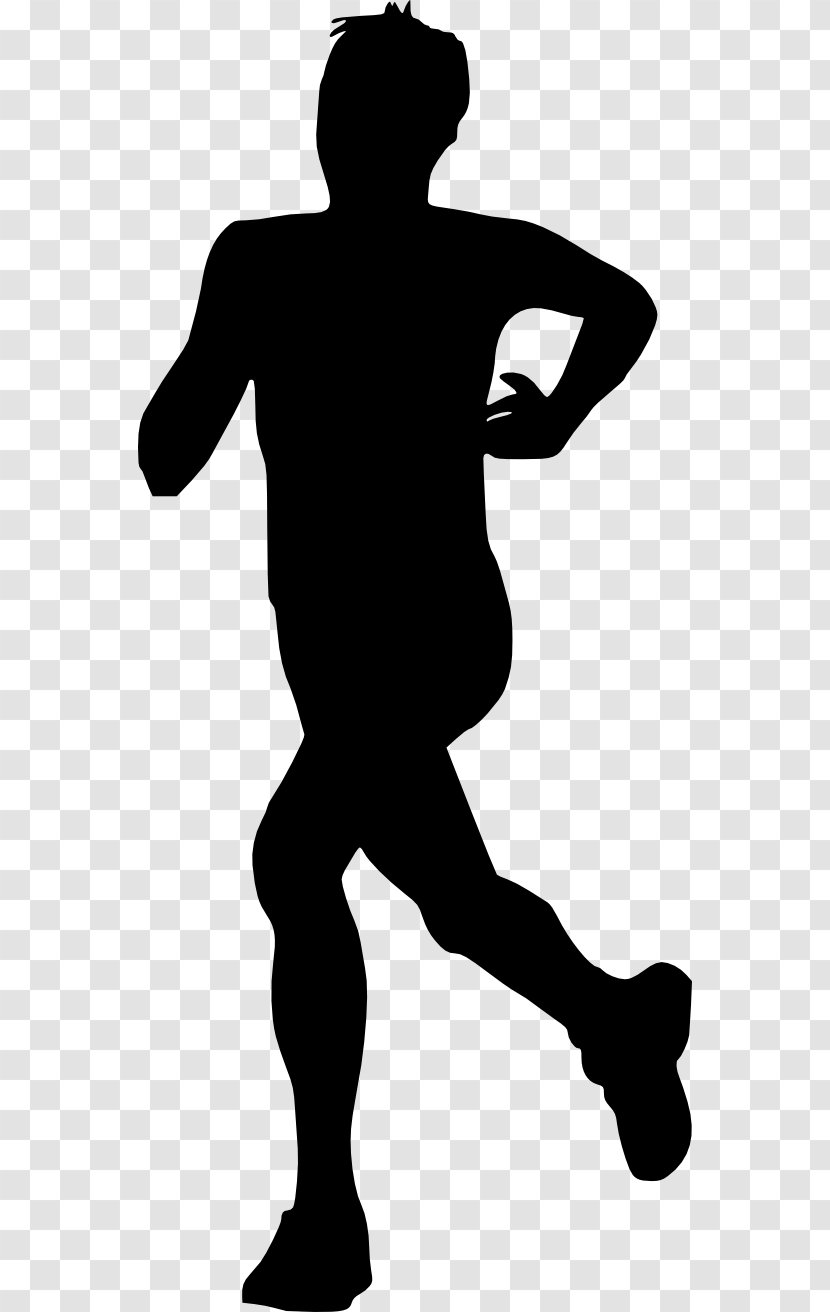 Football Player Silhouette Clip Art - Black - Running Man Transparent PNG