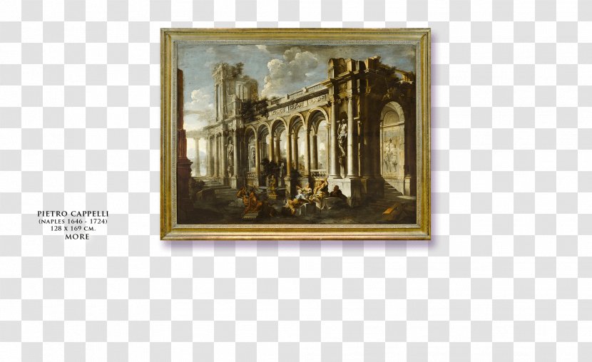 Harbor With Roman Ruins Painting Capriccio Artist - Work Of Art - Decorative Formwork Transparent PNG