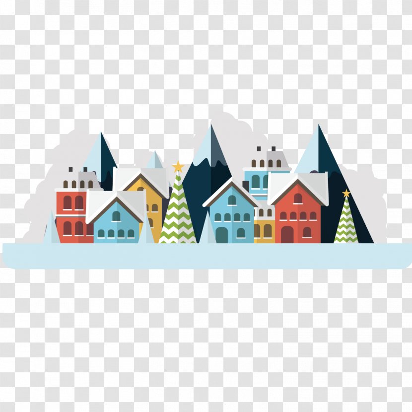 Clip Art - Triangle - Winter Town Transparent PNG