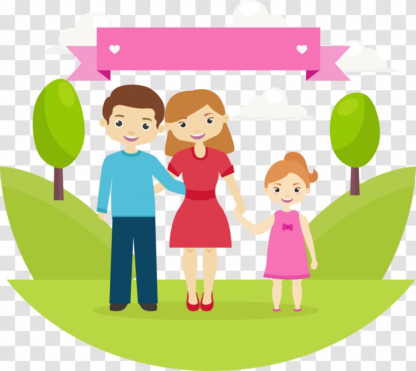 Family Cartoon Happiness Illustration - Frame - Suburbs Happy Of Three Transparent PNG