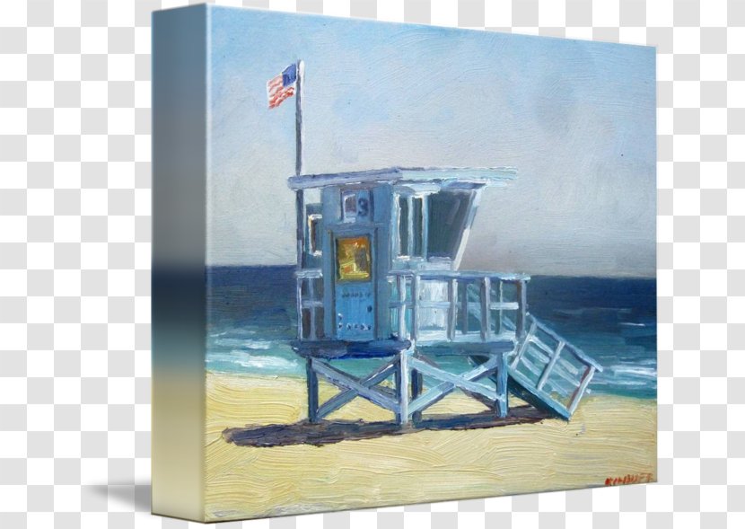 Zuma Beach Painting Gallery Wrap Lifeguard Tower Canvas Transparent PNG