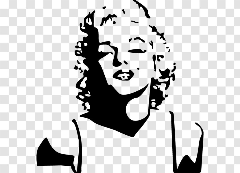 Stencil Art Drawing Painting Musician - Neck - Marylin Monroe Transparent PNG