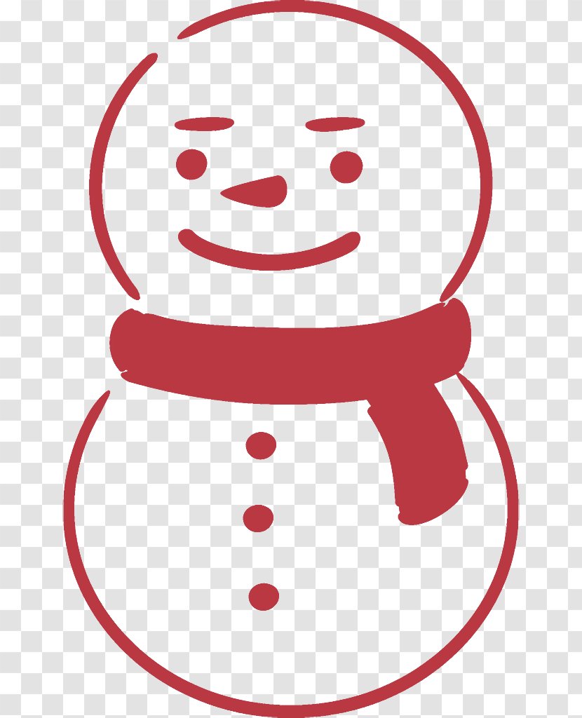 Snowman - Smile - Line Art Transparent PNG