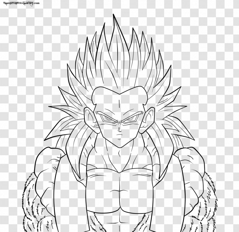 Gotenks Gohan Line Art Trunks - Dragon Ball Z Fusion Reborn - Goku Transparent PNG