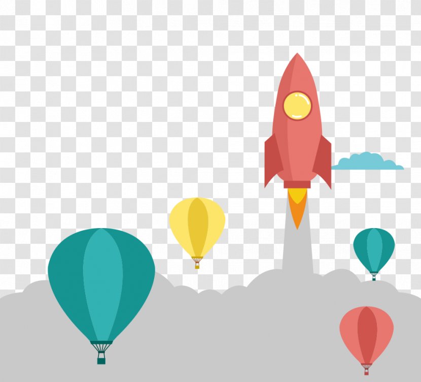 Rocket Launch Balloon - Sky - Creative Transparent PNG