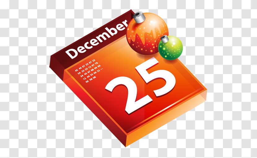 Calendar 25 December Christmas - Text Transparent PNG
