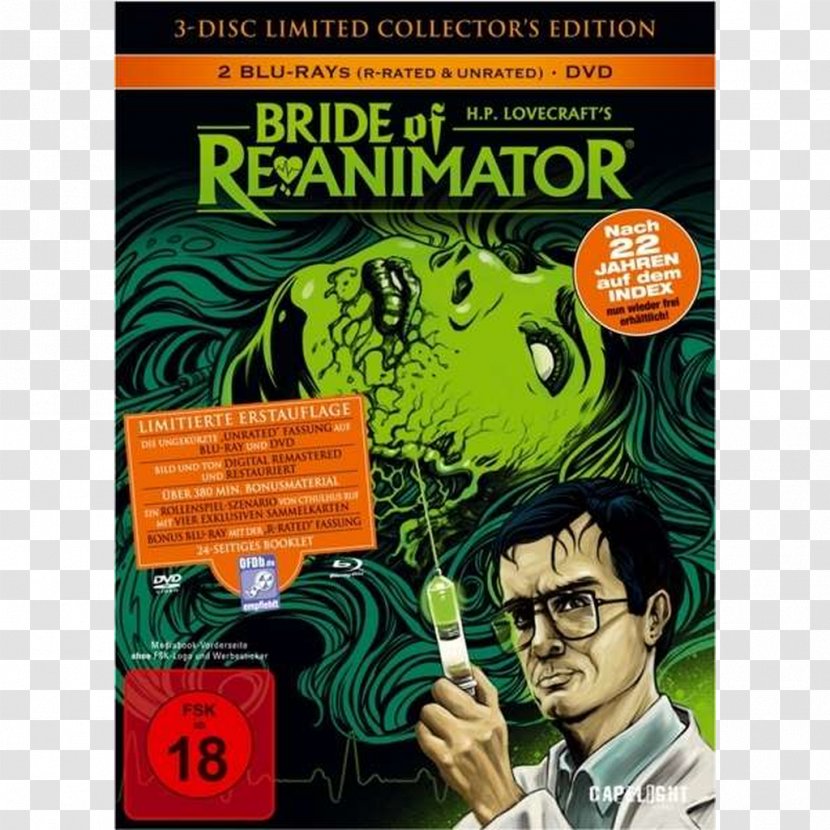 Blu-ray Disc Re-Animator Splatter Film DVD - Brian Yuzna - Reanimator Transparent PNG
