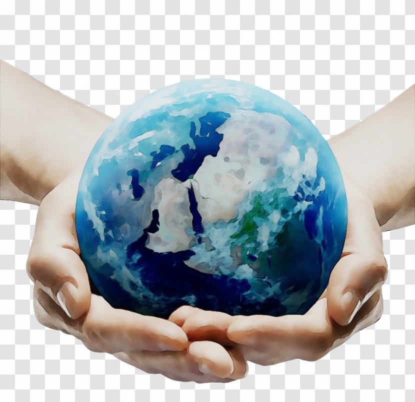 Earth Planet Globe World Hand - Watercolor - Gesture Astronomical Object Transparent PNG