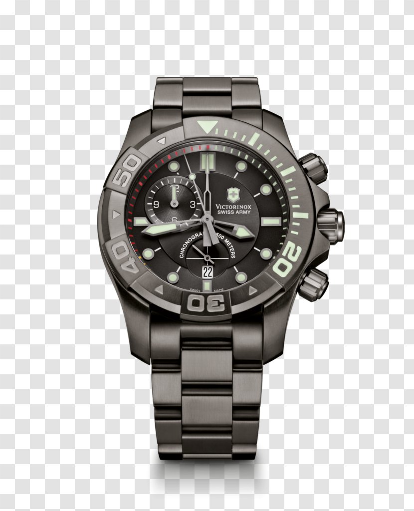 Victorinox Swiss Armed Forces Quartz Clock Watch Divemaster - Steel Transparent PNG