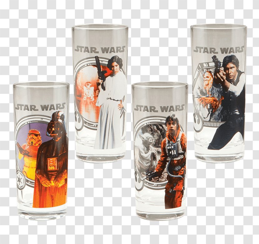 Pint Glass R2-D2 Anakin Skywalker Leia Organa Transparent PNG