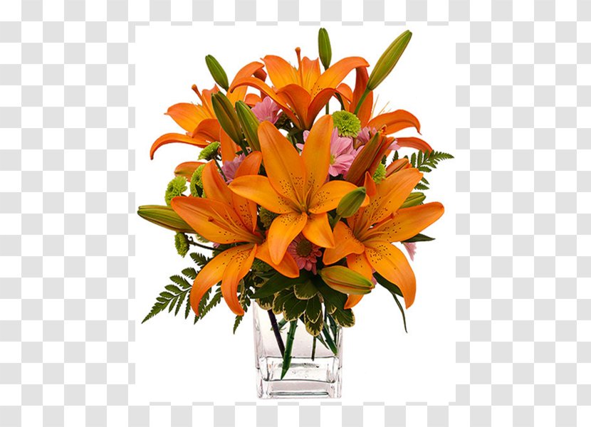 Floral Design Orange Lily Cut Flowers Flower Bouquet - Floristry Transparent PNG