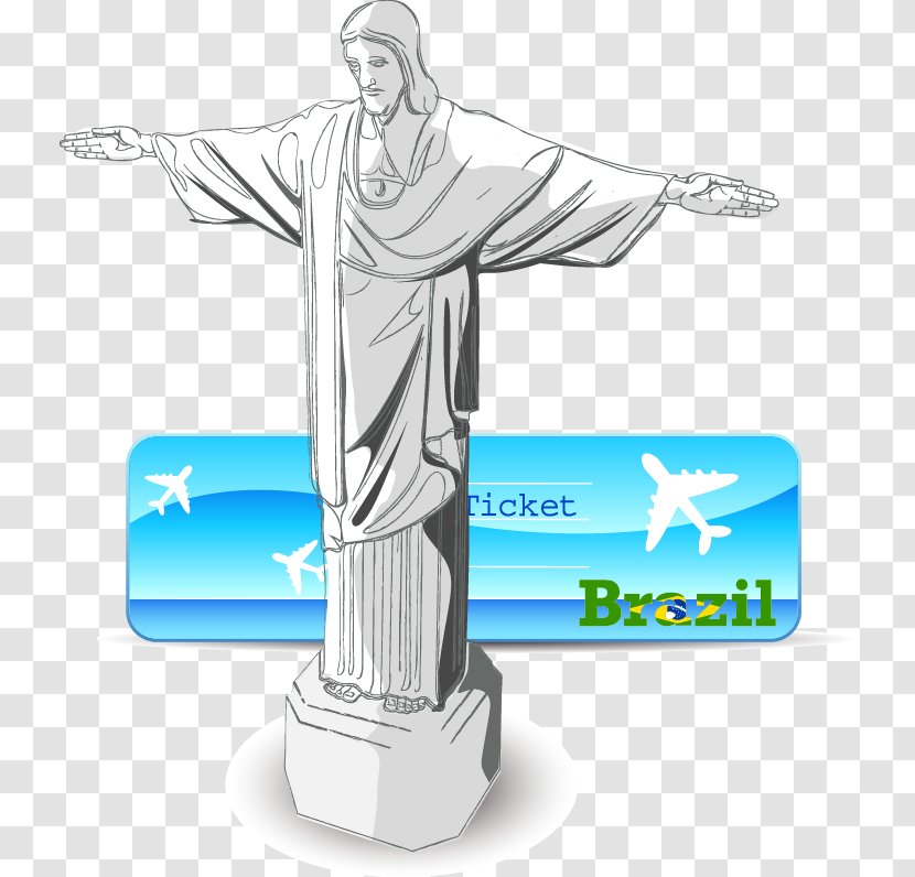 Berlin Cartoon Tourist Attraction - Male - Brazil Jesus Statue Title Bar Transparent PNG