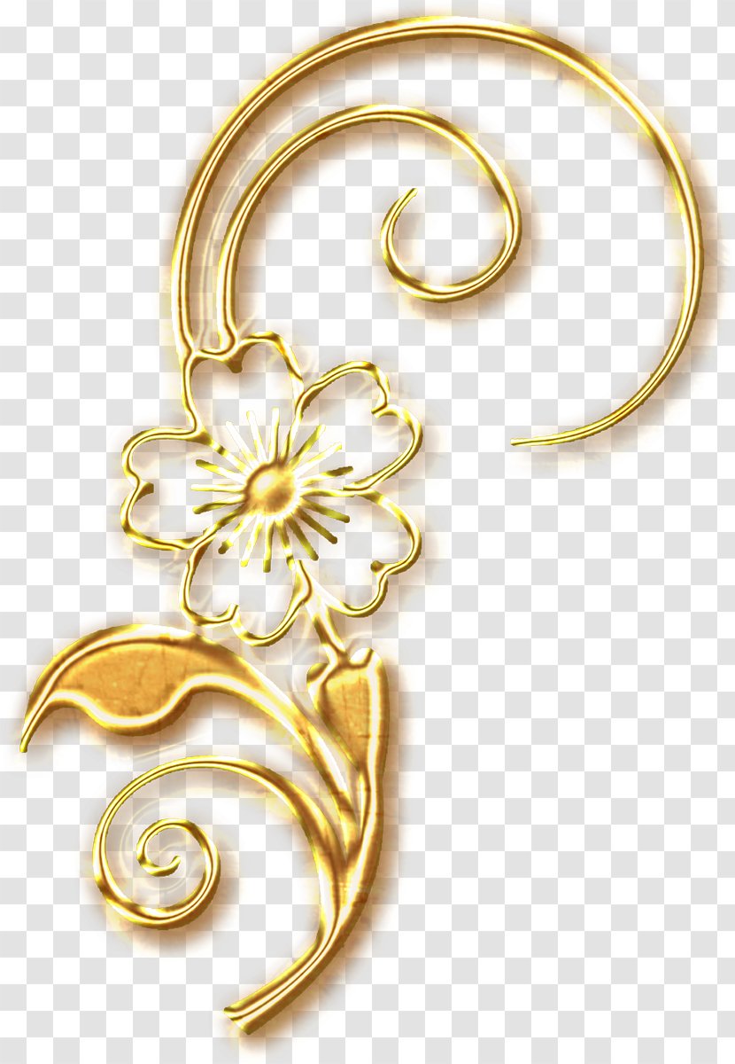 01504 Material Gold Body Jewellery - Ear Transparent PNG