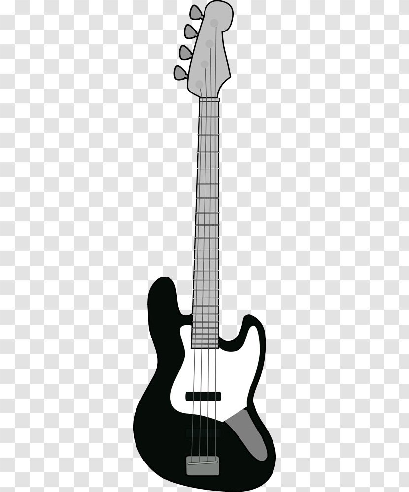 Fender Precision Bass Guitar Musical Instrument - Silhouette - Black And White Pattern Electric Transparent PNG