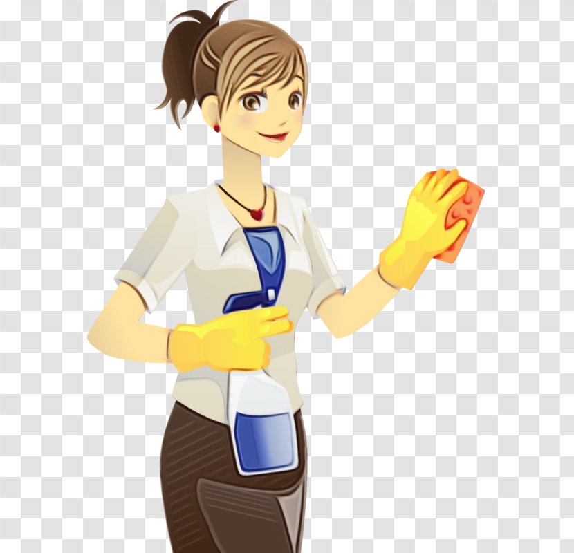 Cartoon Arm Uniform Housekeeper Finger - Bartender Waiting Staff Transparent PNG