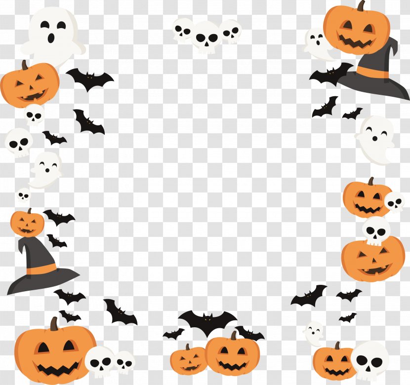 Download - Icon - Bat Pumpkin Border Transparent PNG