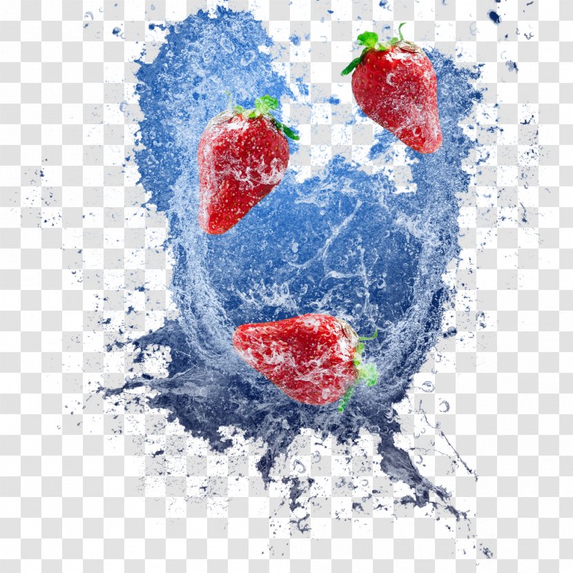 Juice Strawberry Aedmaasikas - Heart - Strawberries In Water Transparent PNG