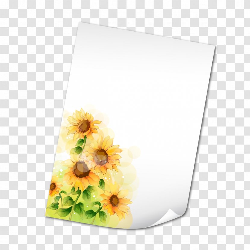 Watercolor Painting Common Sunflower Illustration - Picture Frame - Chrysanthemum Decoration Stationery Transparent PNG