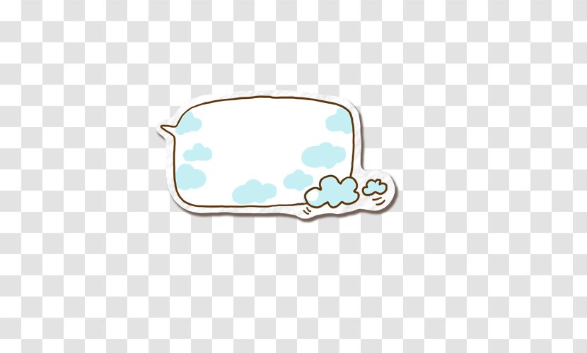 Cartoon Speech Balloon Comics - Material - White Dialog Box With Blue Clouds Transparent PNG