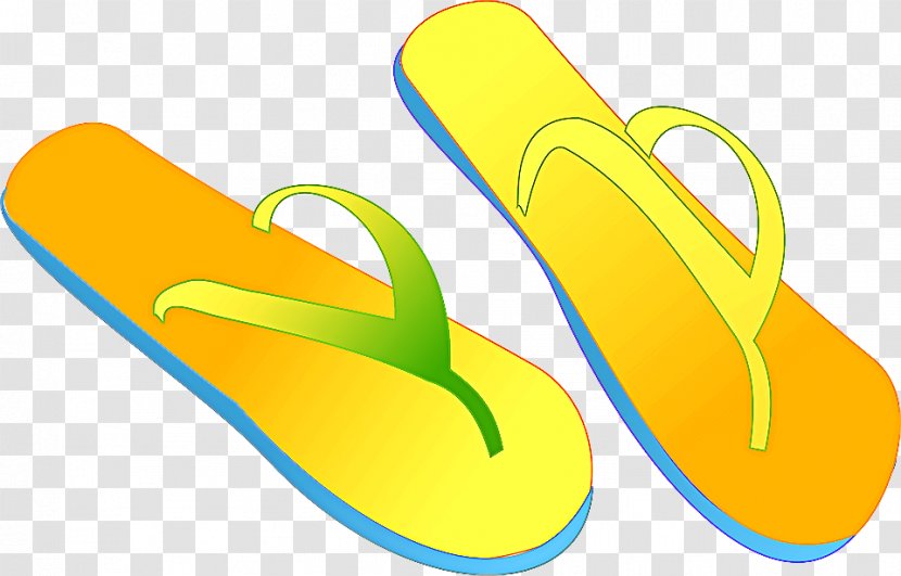 Footwear Flip-flops Yellow Shoe Clip Art - Sandal Slipper Transparent PNG