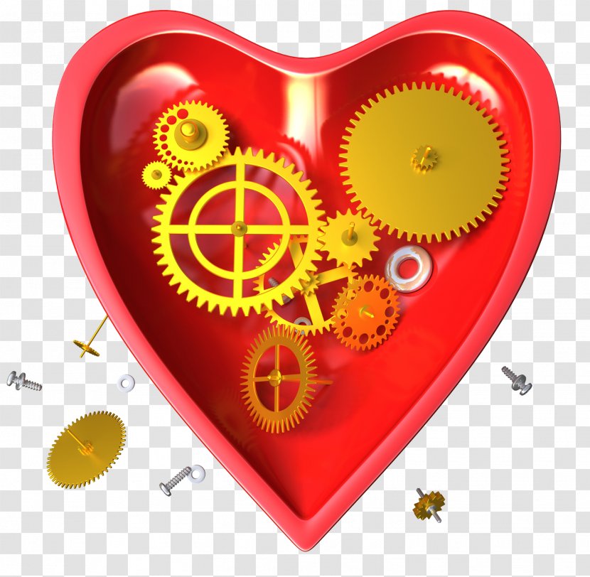 Clock Heart Stock Photography Gear - Clockwork - Heart-shaped Metal Gears Transparent PNG