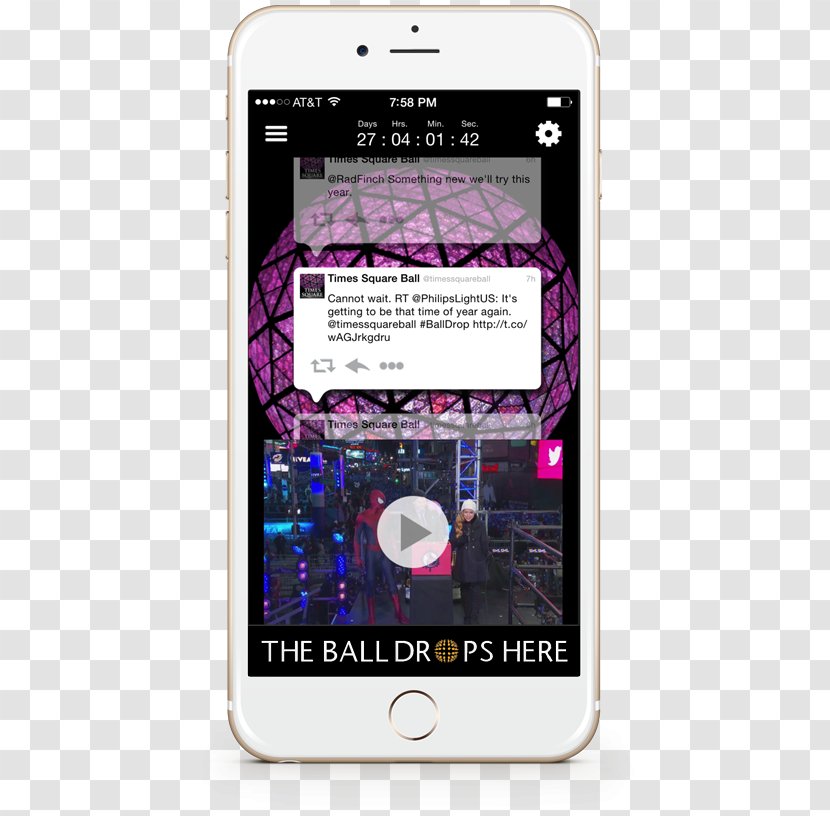 Times Square Ball Drop Feature Phone New Year's Eve - Iphone Transparent PNG