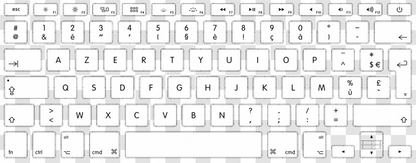 Computer Keyboard QWERTY Typing MacBook Layout - Frame - European And American Beauty Template Download Transparent PNG