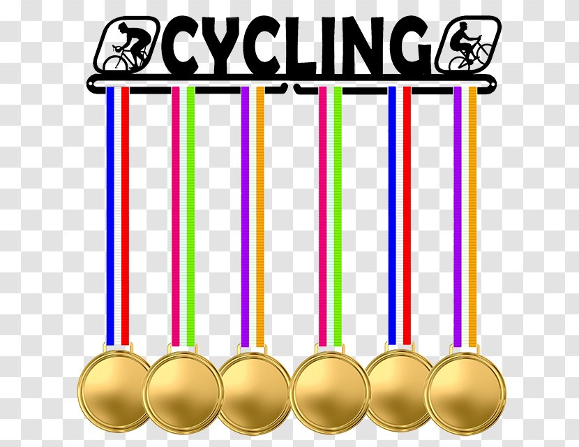Gold Medal Cycling Triathlon Door - Bicycle - Hexagon Award Holder Transparent PNG