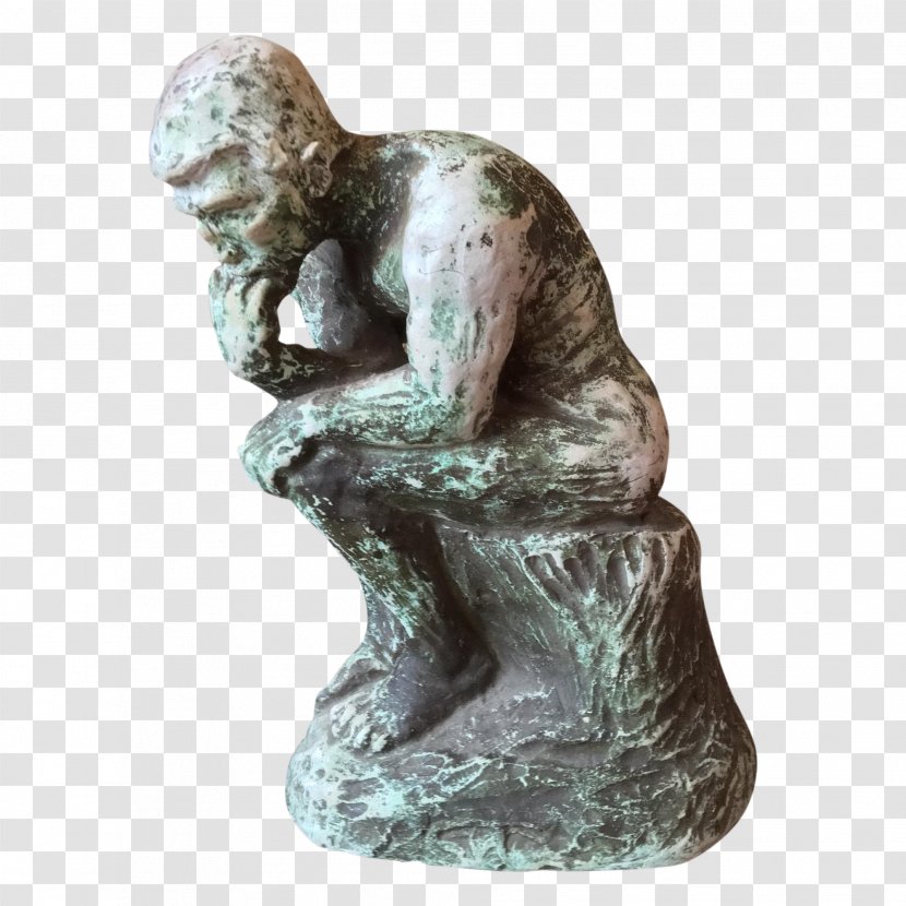Statue Classical Sculpture Figurine Bronze - Artifact - Thinking Man Transparent PNG