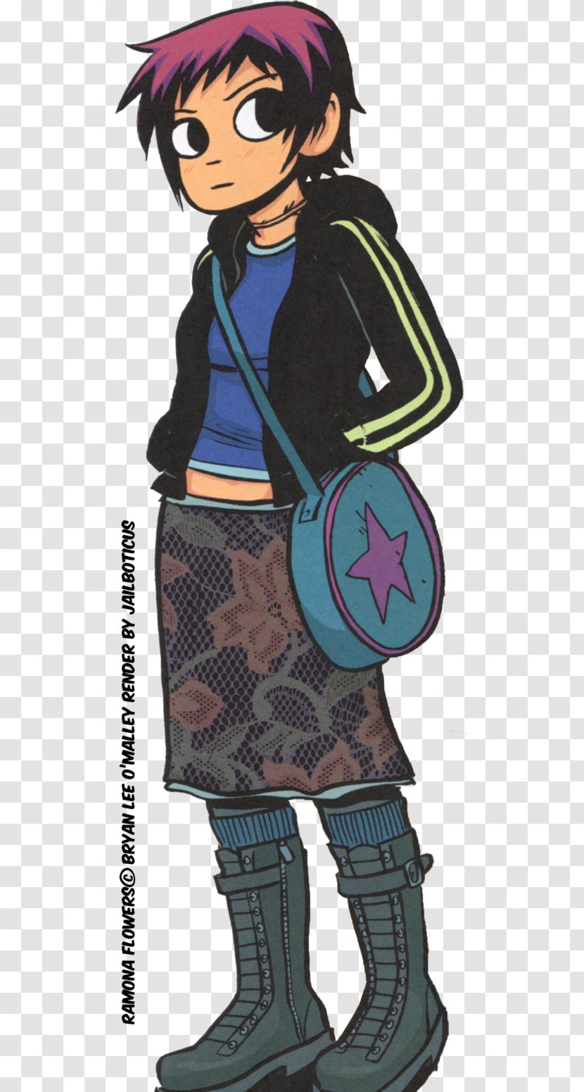 Ramona Flowers Digital Art Illustration Fan - Silhouette - Comic Transparent PNG