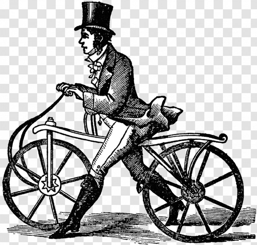 Dandy Horse History Of The Bicycle Penny-farthing - Transport - Vintage Transparent PNG