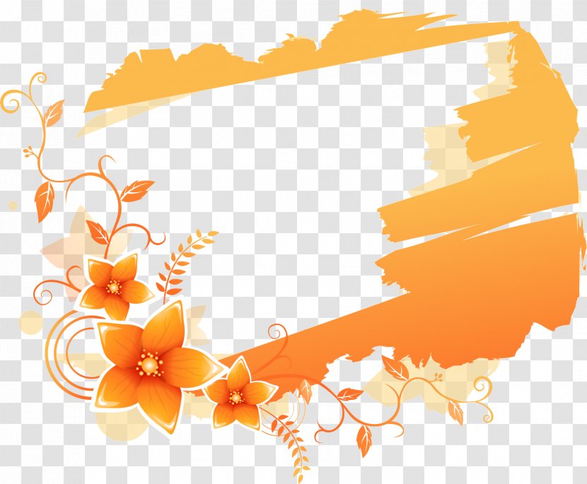Orange Flower Clip Art - Black Transparent PNG