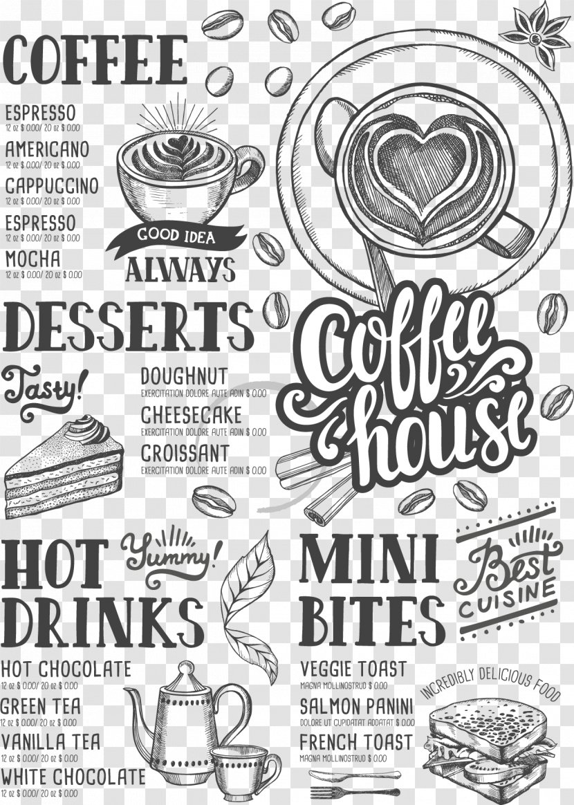 Coffee Tea Cafe Hamburger Menu - Hotel - Shop Transparent PNG