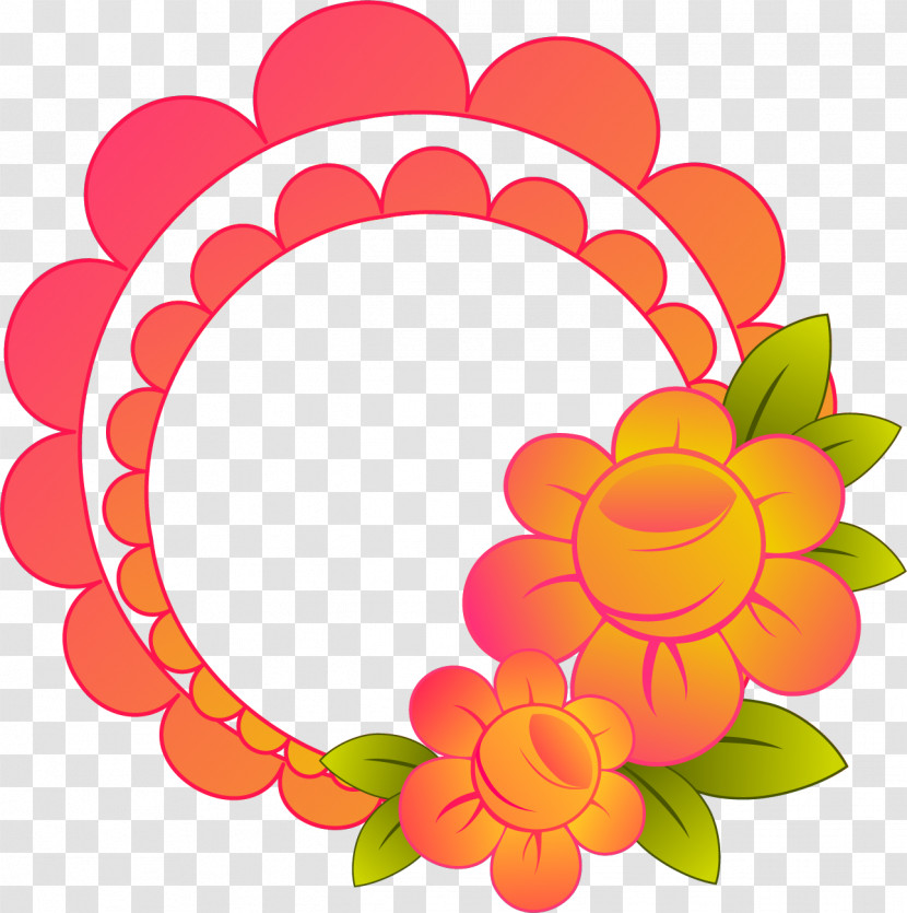 Flower Circle Frame Floral Circle Frame Transparent PNG