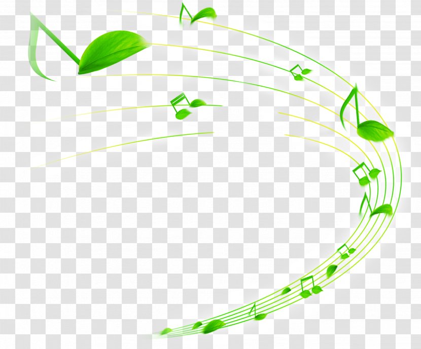 Musical Note Green Cartoon - Frame - Small Fresh Notes Effect Transparent PNG