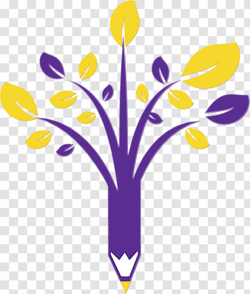 Purple Watercolor Flower - Plant Stem - Wildflower Transparent PNG