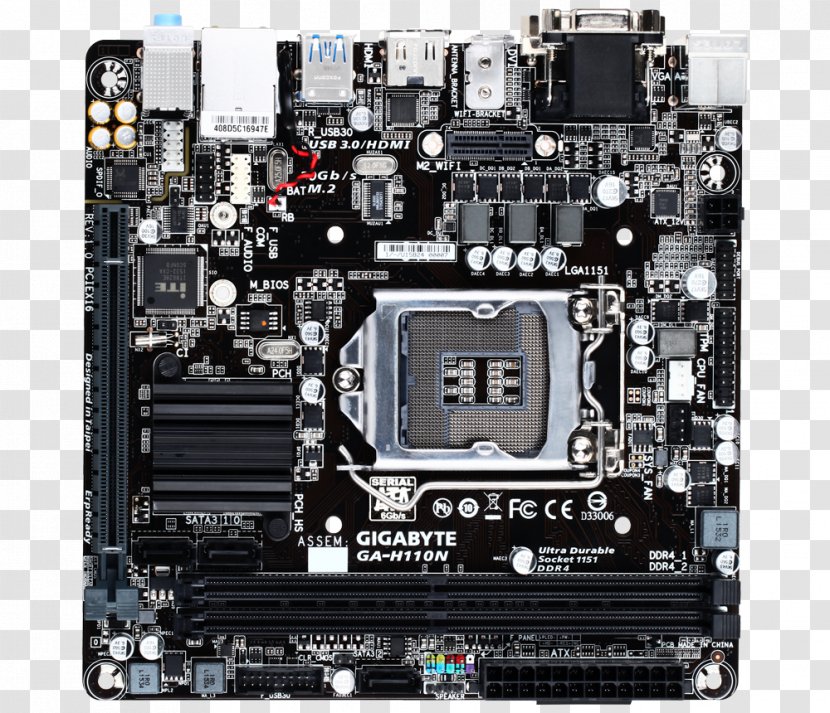 Intel LGA 1151 Motherboard Mini-ITX Gigabyte Technology - Electronic Device Transparent PNG