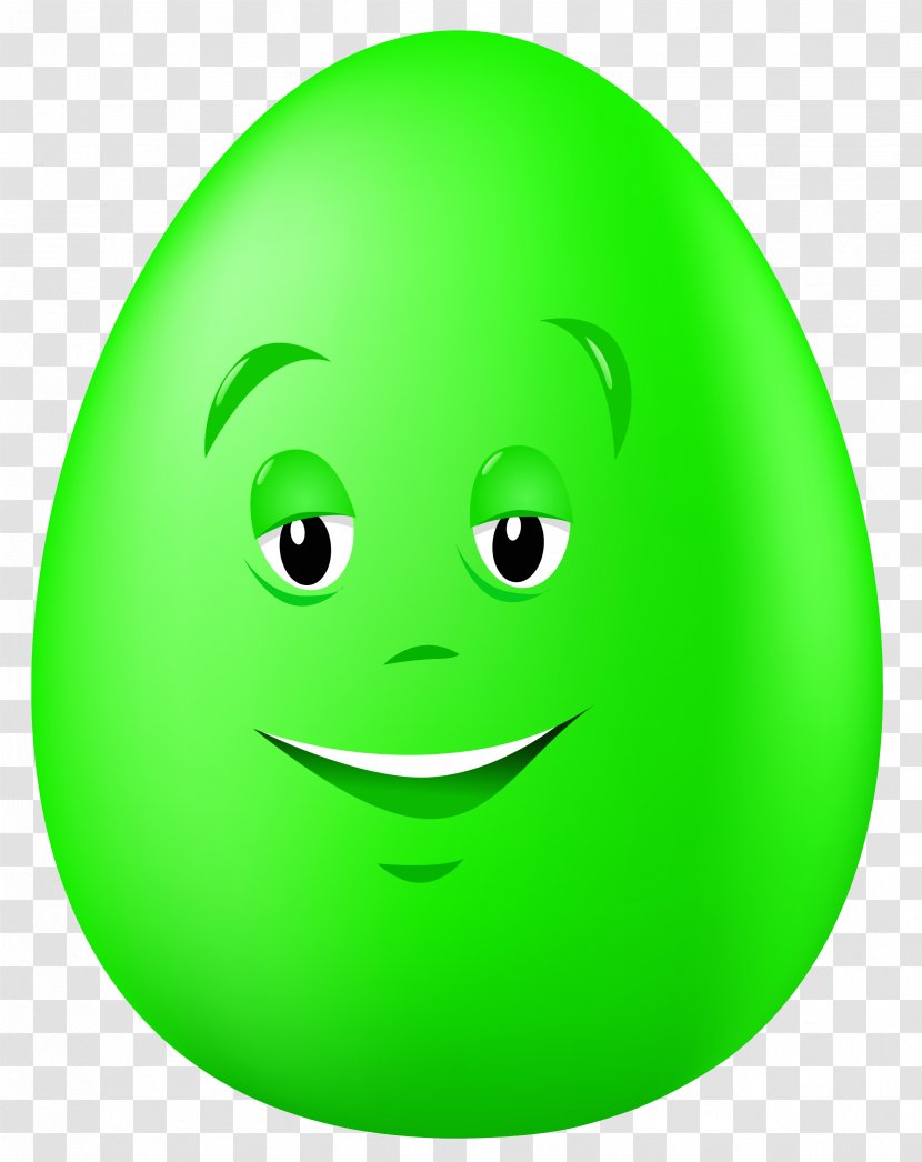 Fried Egg Smiley Clip Art - Big Green - Blue Cliparts Transparent PNG