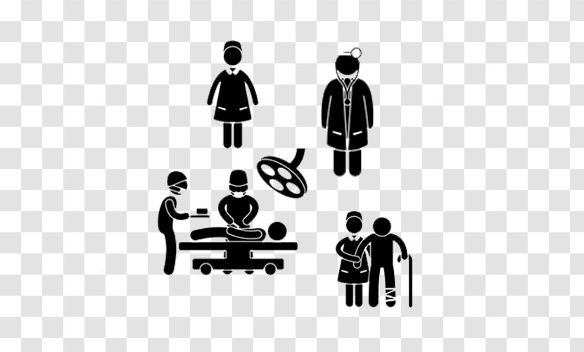 Patient Pictogram Health Care Physician Surgery - Human Behavior - White Silhouette Of Angels Transparent PNG
