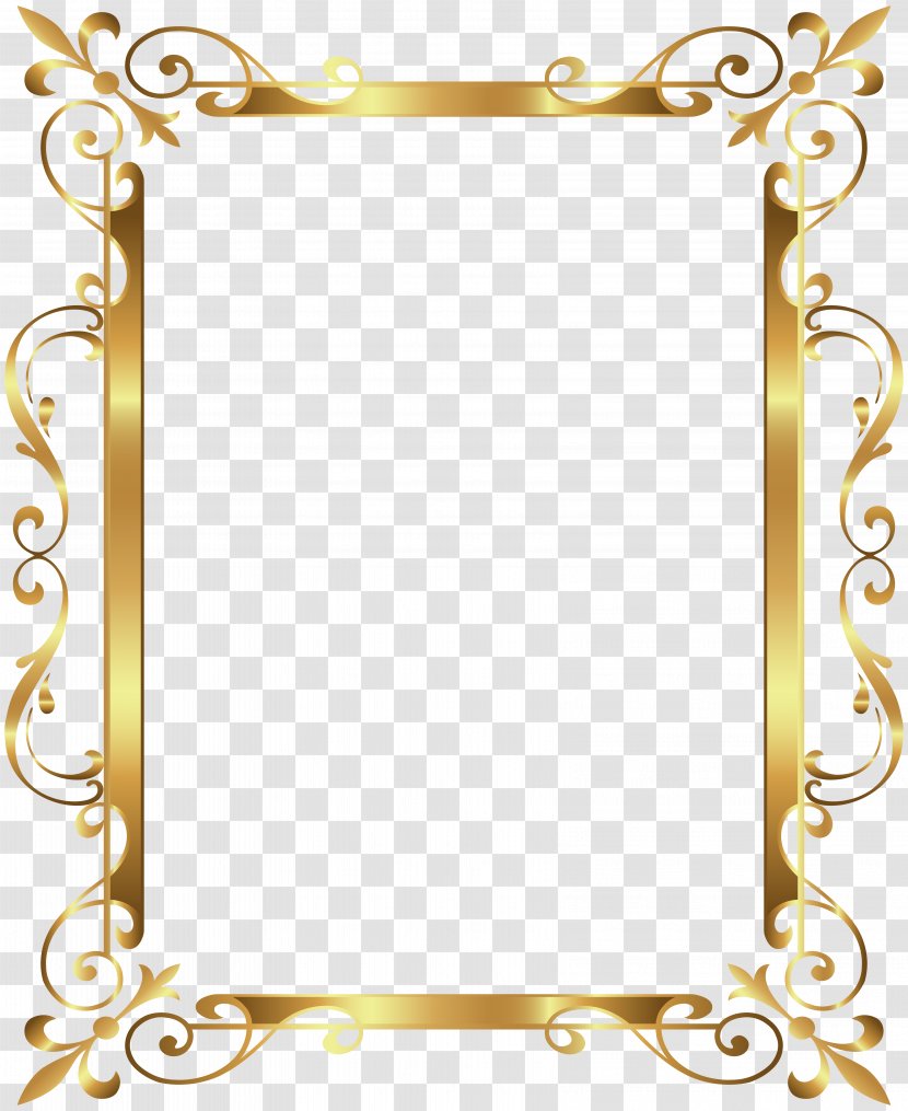 Gold Picture Frames Clip Art - Mirror - Border Transparent PNG