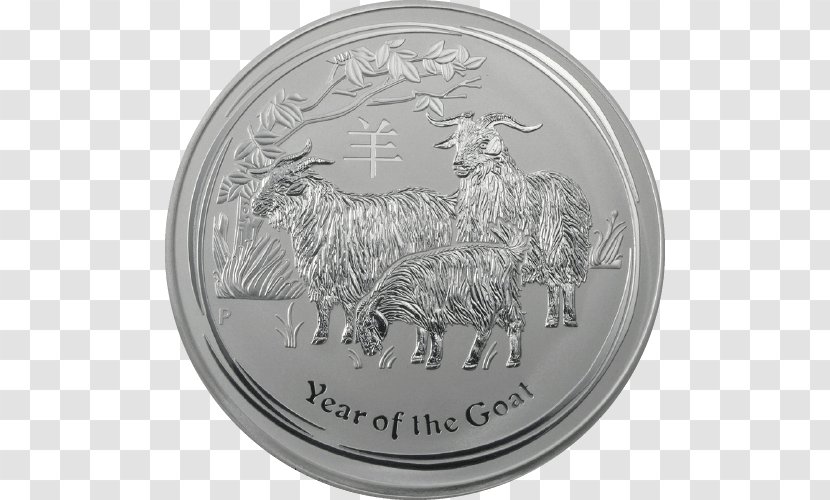 Silver Coin Perth Mint Lunar Series - Goat Transparent PNG