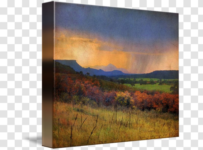 Ute Mountain Mesa Verde National Park Painting Canvas Print - Work Of Art - Valley With Rain Transparent PNG