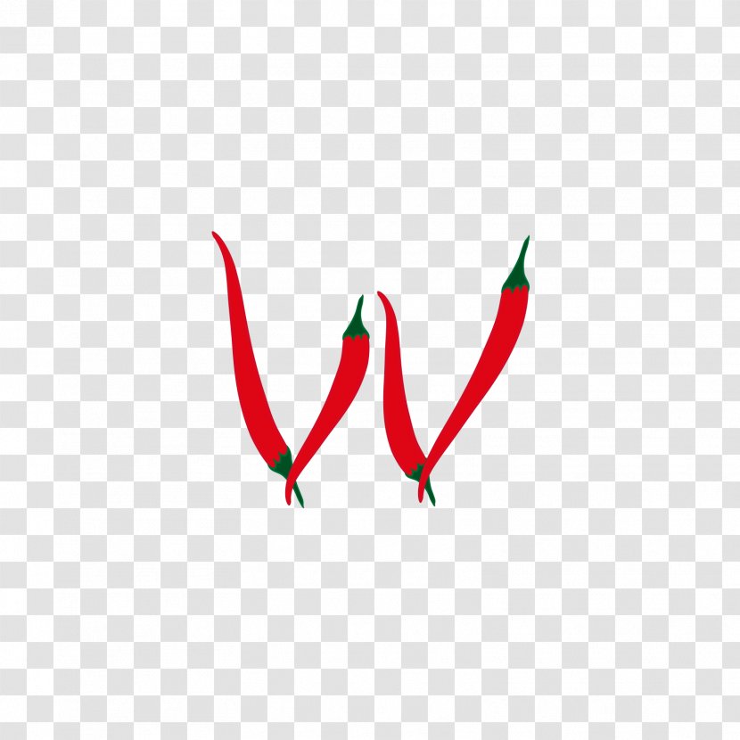 Logo Text Red Font - Pepper Alphabet W Transparent PNG