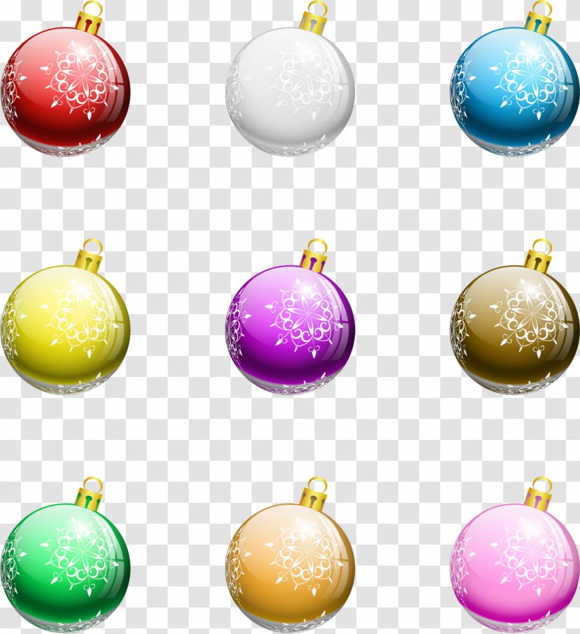 Christmas Ornament New Year Clip Art - Round Colored Balls Transparent PNG