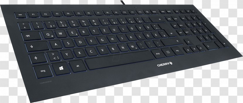 Computer Keyboard CHERRY STRAIT Corded Wired - Cherry Kc 1000 - Black Strait JK-0340 3.0 USB English Silver DeutschKeyboard Transparent PNG