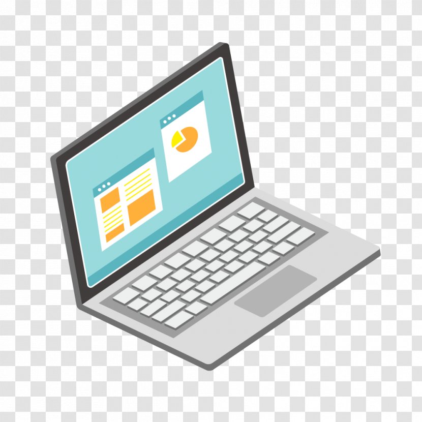 Laptop Icon - Office Equipment - Flat Vector Transparent PNG