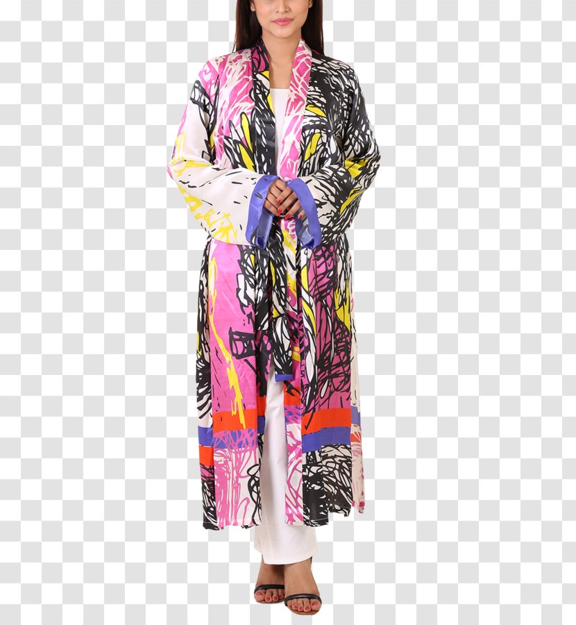 Robe Silk Dress Organza Kimono - Purple Transparent PNG